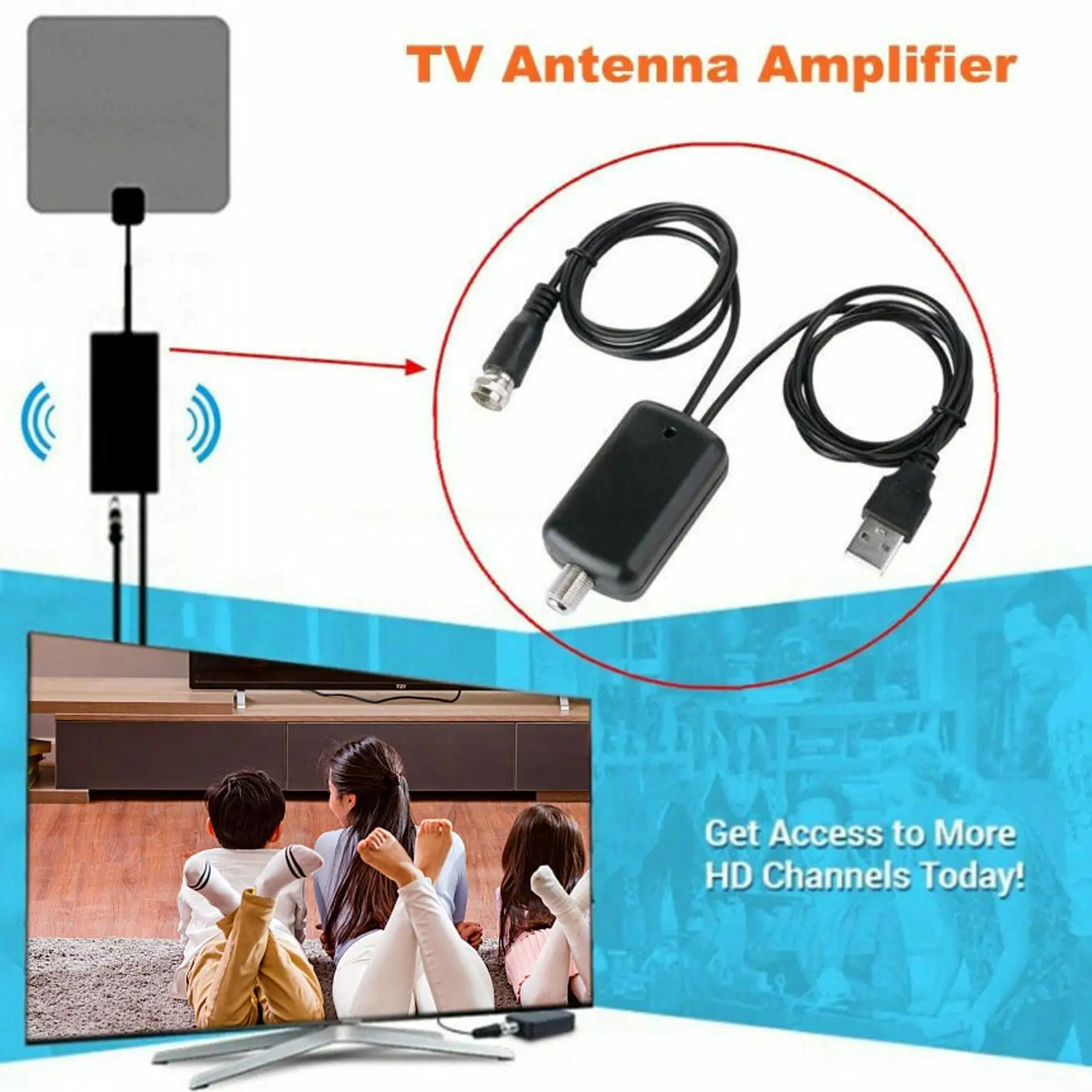 TV Antenna Signal Amplifier Booster Convenience And Easy Installtion Digital HD For Cable TV For Fox Antenna HD Channel 25D W0D6