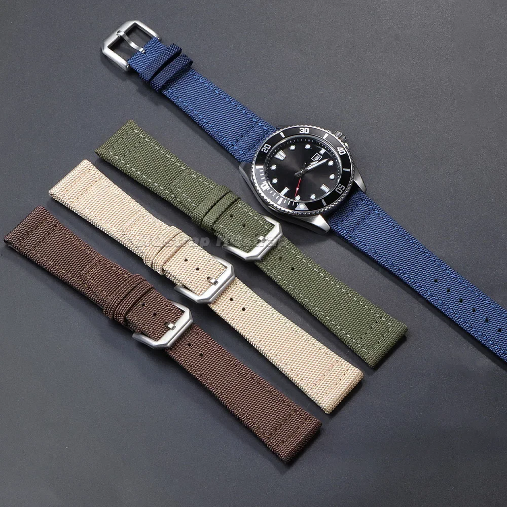Nylon Canvas Watch Strap for IWC PILOT Watchband 20mm 21mm 22mm Fabric Bracelet Waterproof Sport Men Women Replacement Wristband