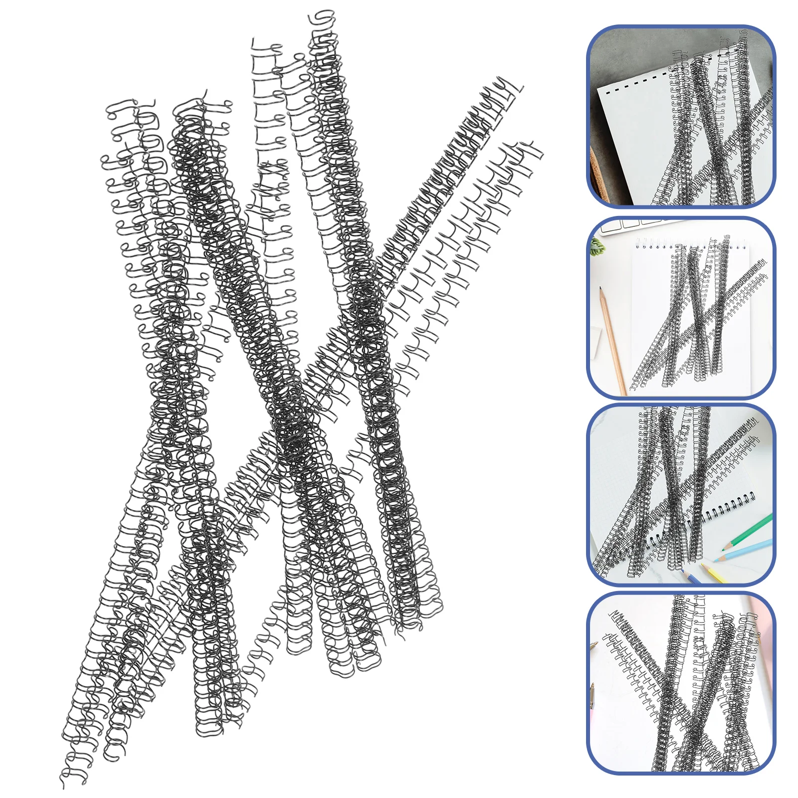 

100 Pcs Binder Clips Notebook Binding Ring Spiral Coils Rings Double-loop Wire Metal Loose-leaf