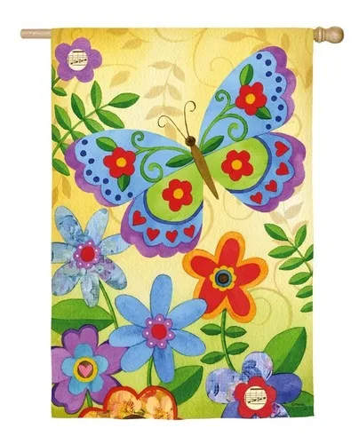 Evergreen Beautiful Butterfly House Flag #13A3642 New in Package XXQ