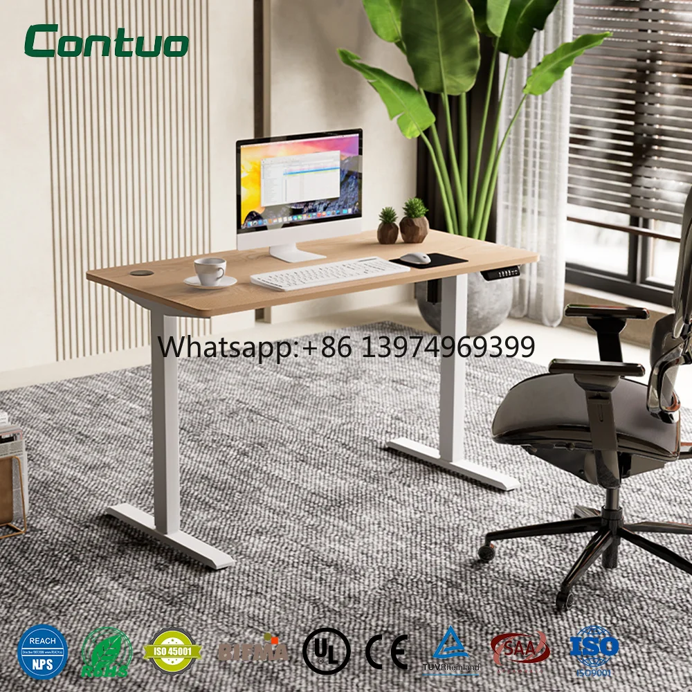 Modern B2B Office Furniture Electric Motor Desk Frame Anti-Collision Feature Height Adjustable Memory Preset Table