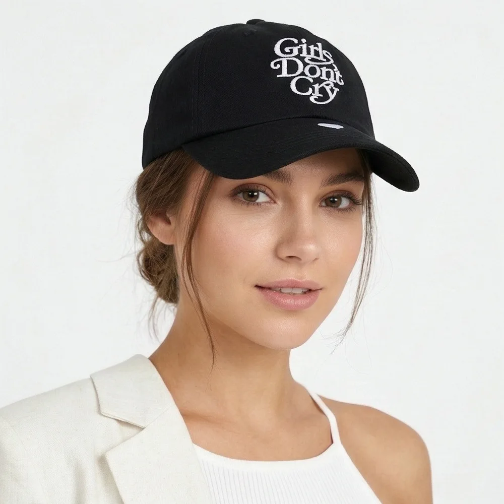 2026 New Girls Don't Cry Letter Embroidered Baseball Cap Love Cap Men's and Women's Sun Hats
