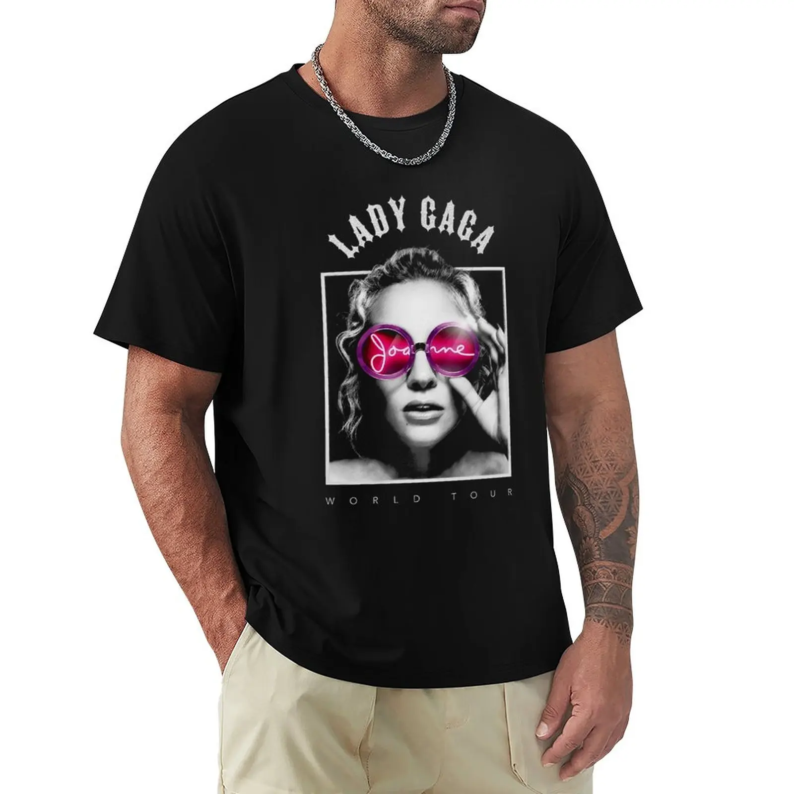 

Lady Gaga Joanne World Tour B&W, Lady Gaga T Shirt T-Shirt shirts graphic tees quick drying shirt graphic t shirt T-shirt men