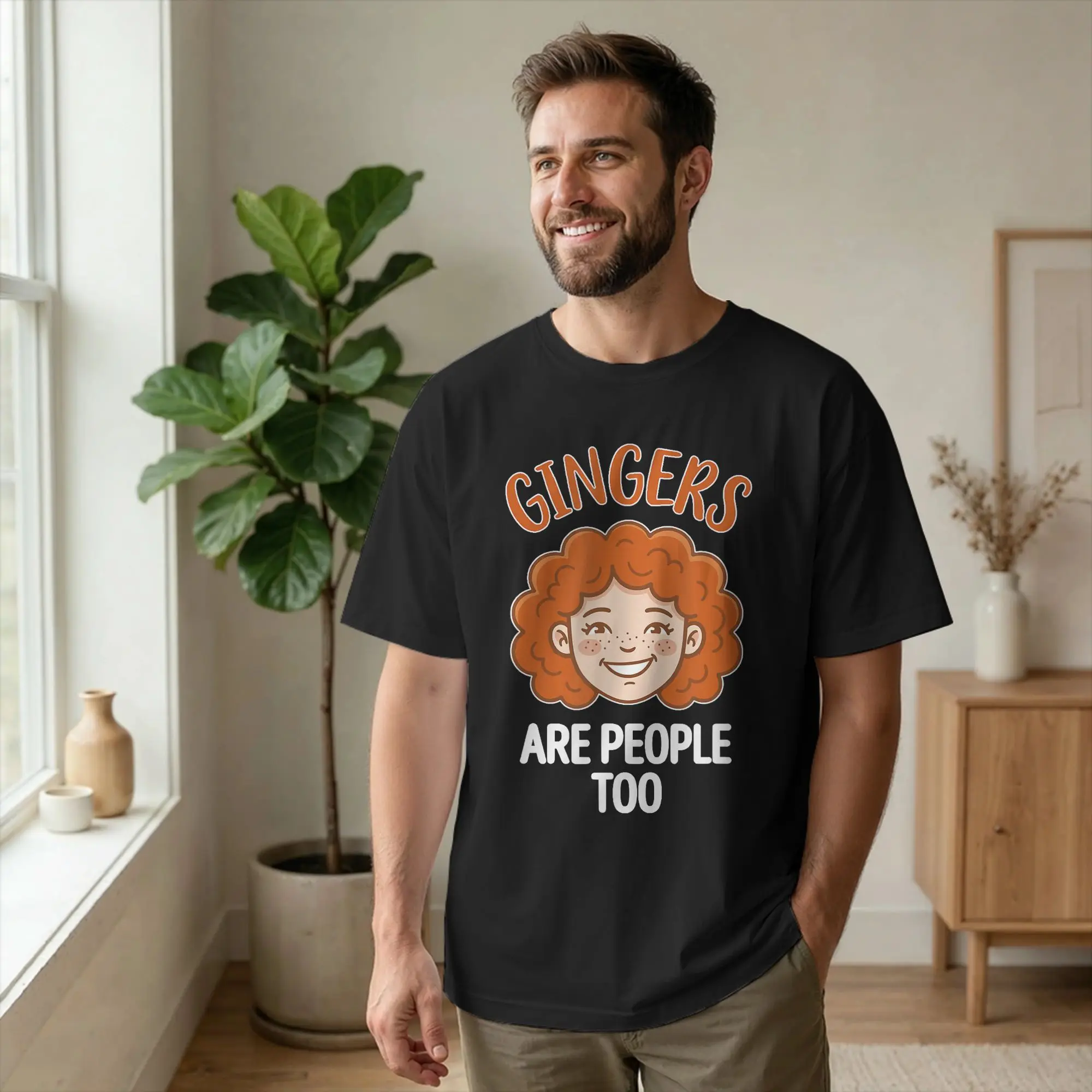 Men's Gingers are People Too Humour Roux T Shirts Funny Cotton merchandise Leisure Short Sleeve Round Collar Tees Summer T-Shirt