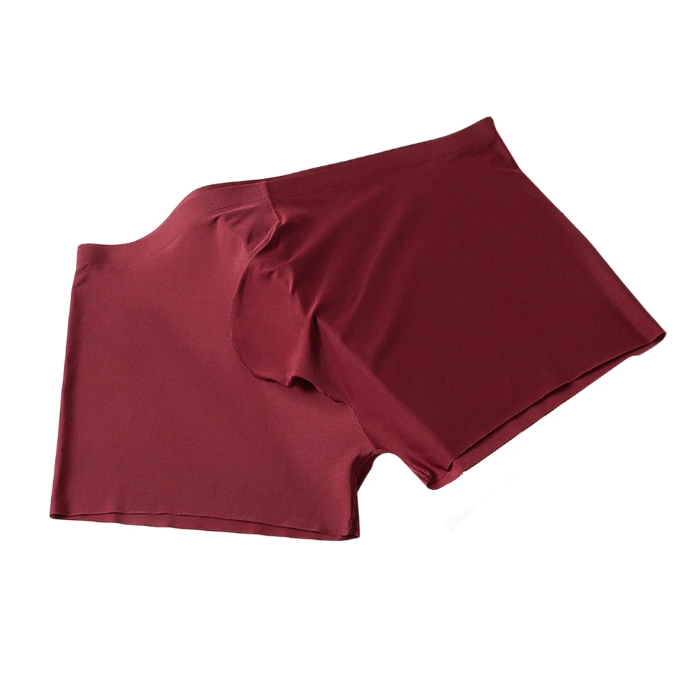 Men's Seamless Thin Trunks Ice Silk Extreme Men's Panties Underwear Solid Bulge Pouch Boxer Shorts Lingerie Ultra Hot Bikini
