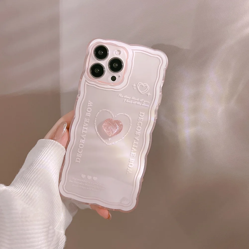 Cute 3D Crystal Bow Love Heart Case For iPhone 16 15 14 13 12 Mini 11 Pro Max X XS XR 7 8 Plus SE 3 Clear Soft Shockproof Cover