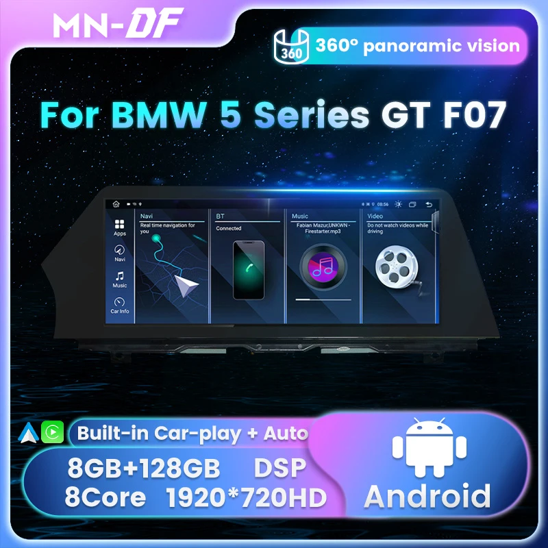 12.3inch Android All in one For BMW 5 Series GT F07 Blade Screen Multimedia Video player Car Radio Wireless Carplay 4G WIFI GPS