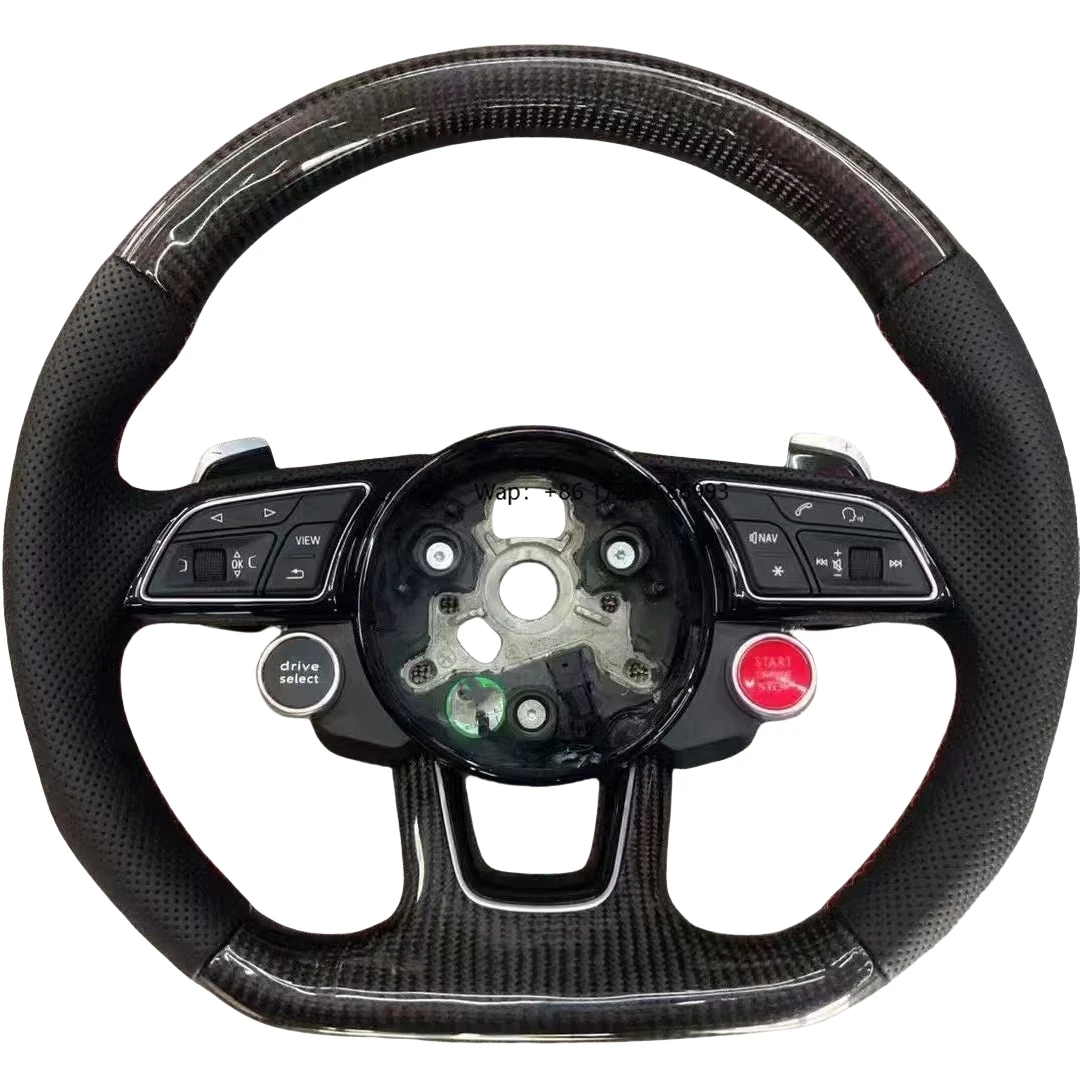 

Carbon Steering Wheel for Q8 SQ8 A3 A4 B9 RS3 RS5 RS7 RS6 C8 With Start Button Leather Steering Wheel