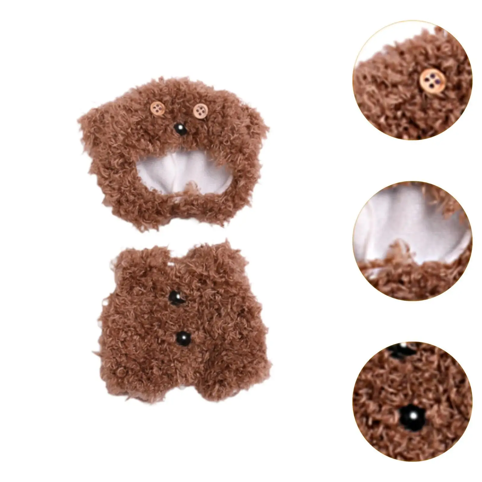 Vestiti per bambole in peluche Abbigliamento per bambole Puntelli per foto Abito da orso Vesti costumi comodi ed eleganti Giocattolo per bambole fai da te Carino per bambole da 17 cm