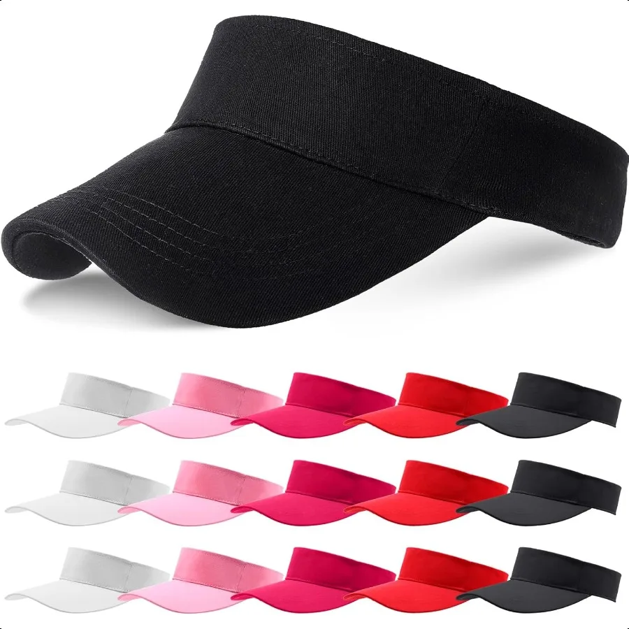 

Syhood 15 Pieces Sun Visor Hats Sport Wear Athletic Sun Visor Caps Adjustable Sun Protection for Women Men