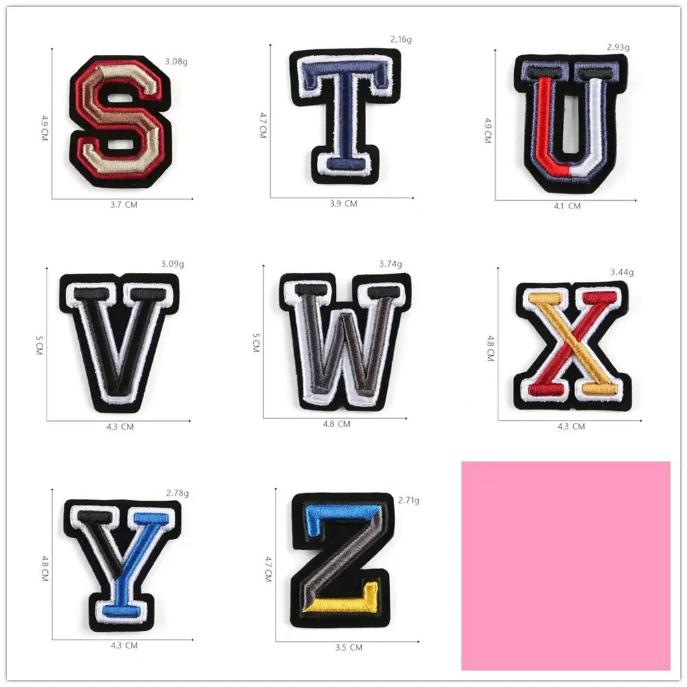 1PC A-Z lettere patch alfabeto toppe ricamate ferro su toppe per cappelli camicie Jeans borse Badge accessori per cucire termoadesivi