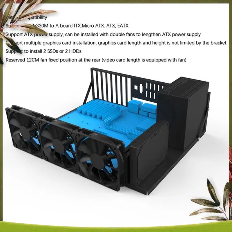 New-3X Mining Frame Mining ETH Motherboard Bracket Thickened Bitcoin Mining Rig Case Support ITX/ Mini ATX For 8 GPU(ATX)