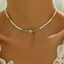 Vintage Bohemian Style Woven Rice Beads Beaded Necklace Women's Fashion Simple Design Holiday Party Accessories Gift