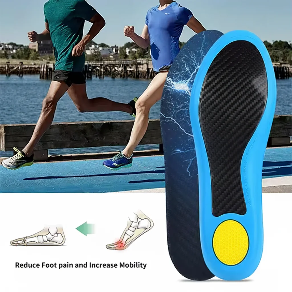Carbon Fiber Sports Insole Ultra Lightweight High-Strength Shock-Absorbing Elastic Running Insole for Men And Women