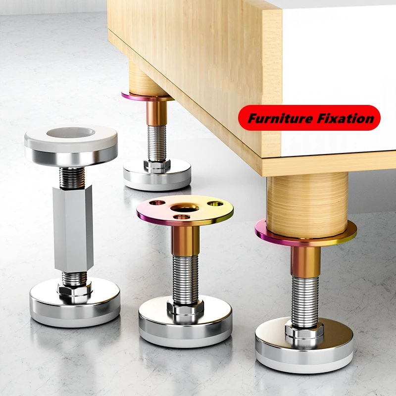 Telescopic Support Hardware Fasteners30-120mm Adjustable Threaded Bed Frame Anti-Shake Tool Self-adhesive Headboard Stoppers