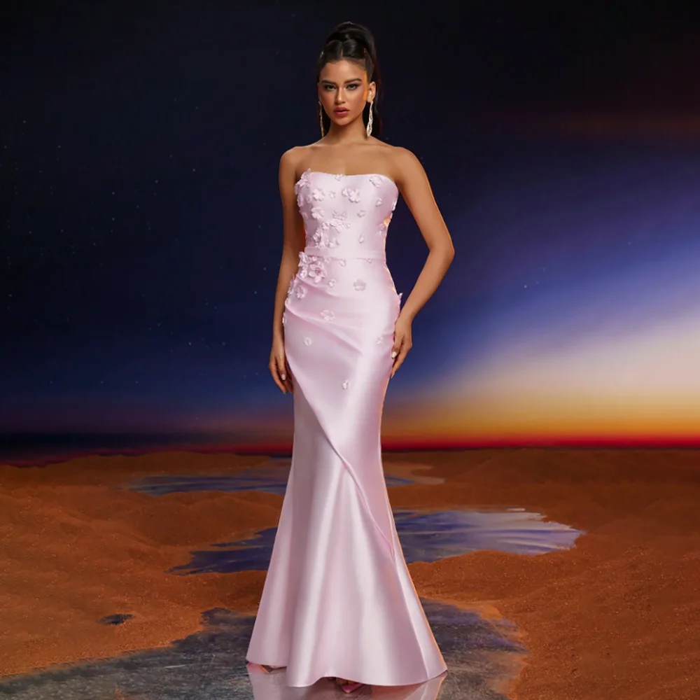 

Women's Formal Evening Gowns Strapless Applique Mermaid Evening Dresses Elegant Formal Party Gowns Luxury Cocktail Formal Dress