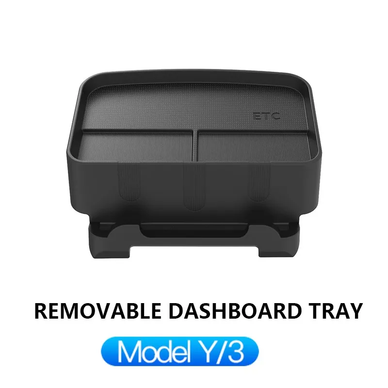 For Tesla Model 3/Y Dashboard Storage Box Silicone Glasses Key Panel Tray Auto Center Console Bracket Removable Case 2023 inter