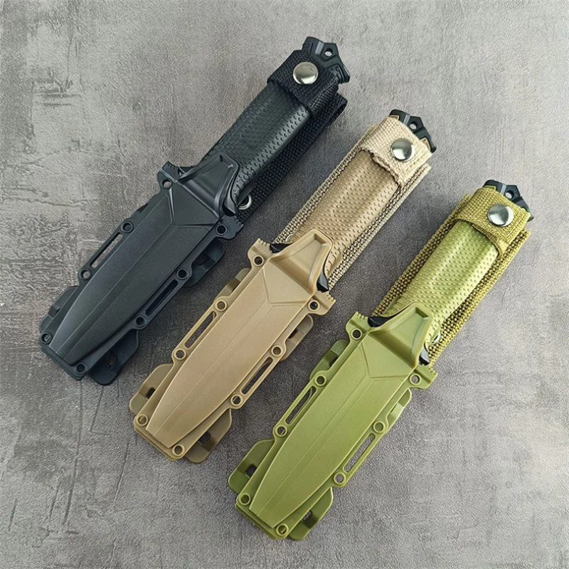 2024 new outdoor straight knife with sheath high hardness sharp multi-function knife camping portable nylon knife home