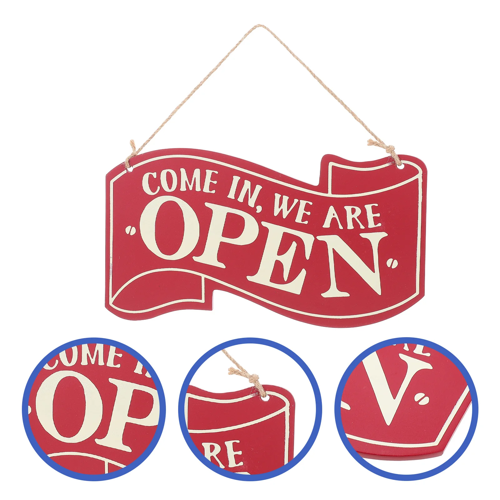 

Double Sided Door Sign Wooden Wear-Resistant Open Closed Store Accessory Hanging Shop Supply Multi-Function Door Decor