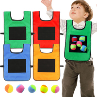 Sticky Ball Vests with 5Balls Children Sports Toys Outdoor Exercise Throwing Target Game Sensory Training for Kids & Adults TMZ