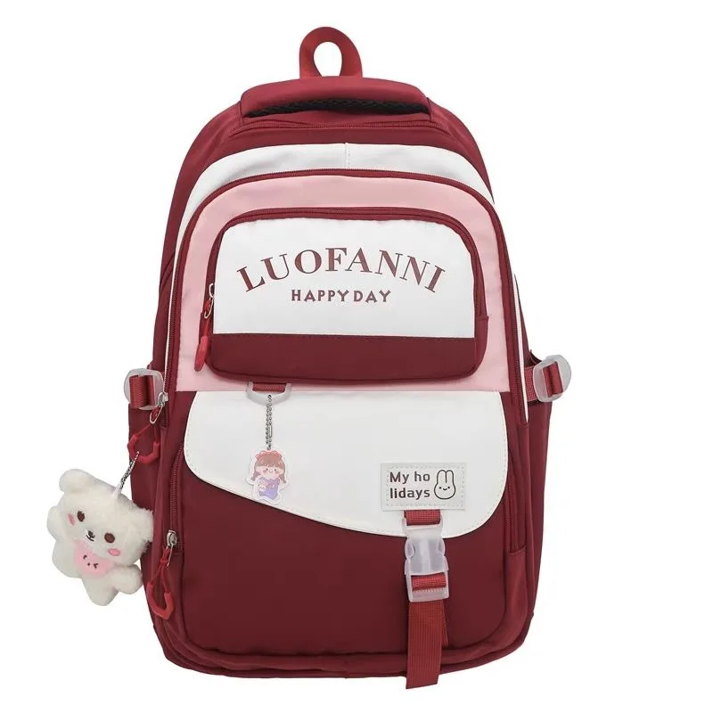 Female Junior High School Student Schoolbag Campus All-Match Backpack Large-Capacity Backpack