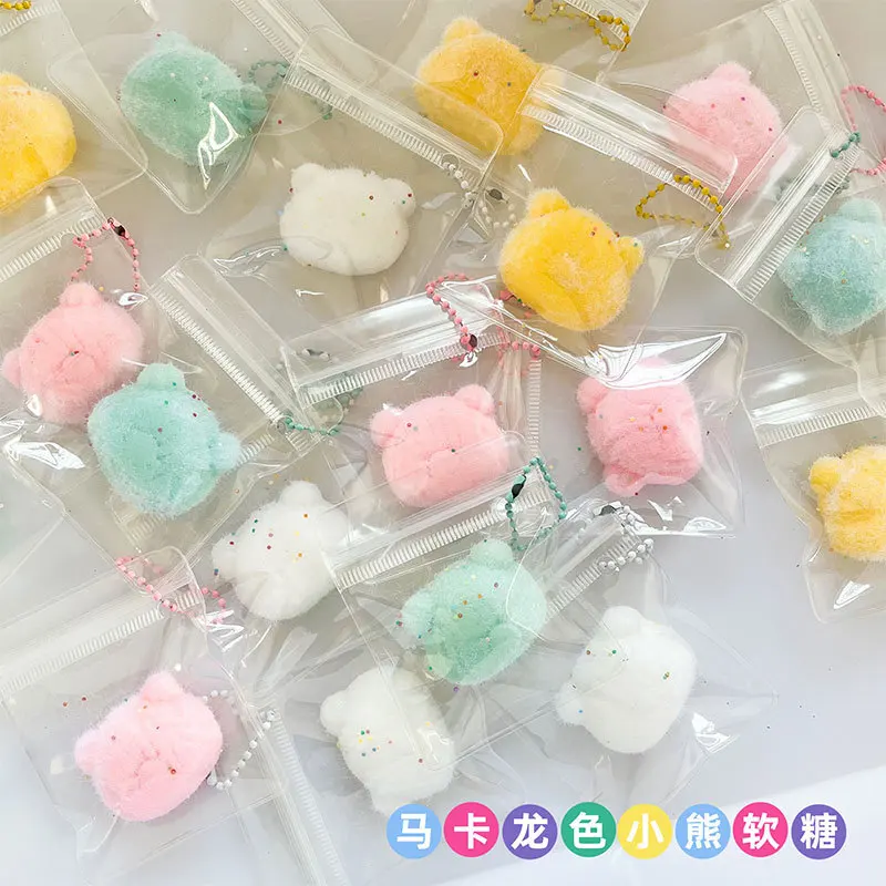 

Милая флокированная голова медведя, щепотка, мягкое липкое сжимание, медленный отскок, декомпрессия, мультяшный сахарный медведь, мягкие игрушки-непоседы