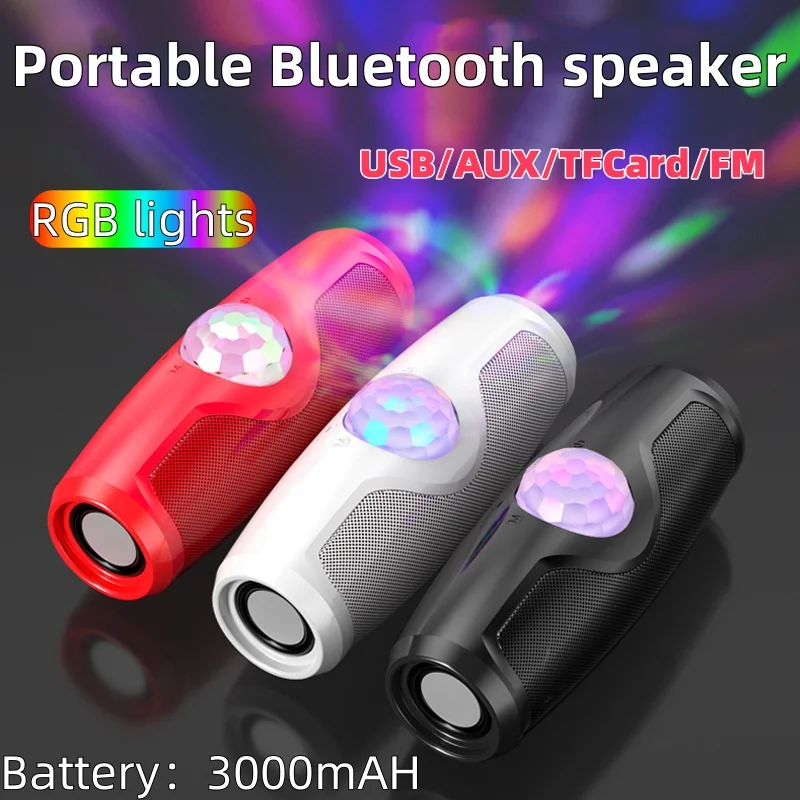 Outdoor Speaker AUX FM Neon Color K8 Bluetooth Speaker With Rotating Colored Ball Light Effect Shocking Ultra-High Sound Quality