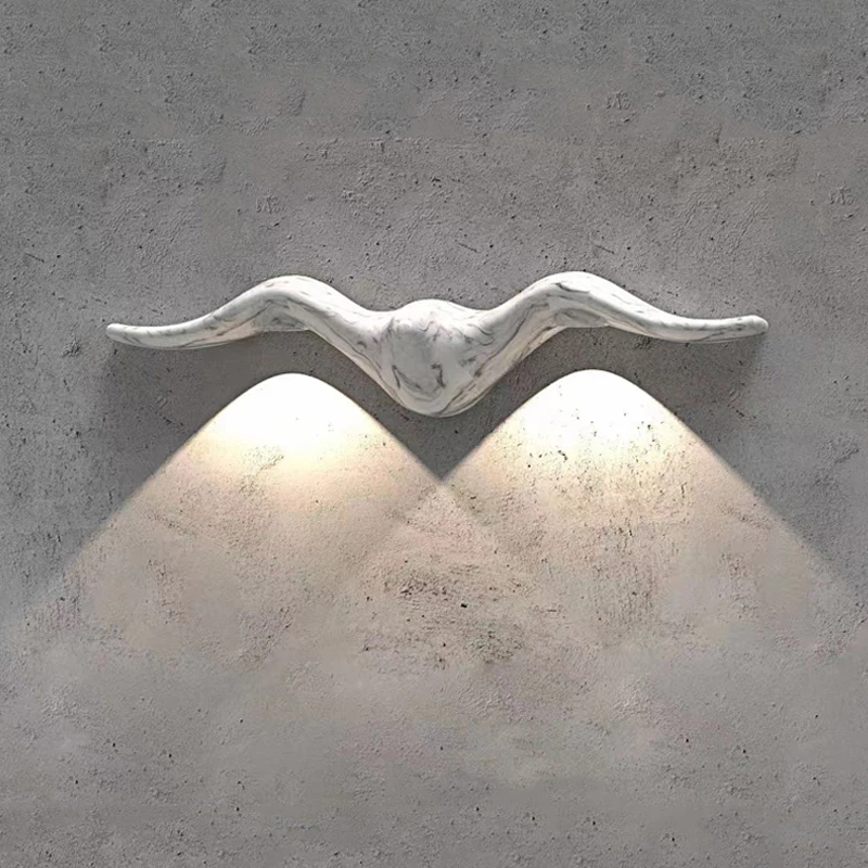 Nordic Minimalist White Interior Decoration Sconce Light With Modern Creative Wing Shaped Led Bedroom Balcony Corridor Wall Lamp