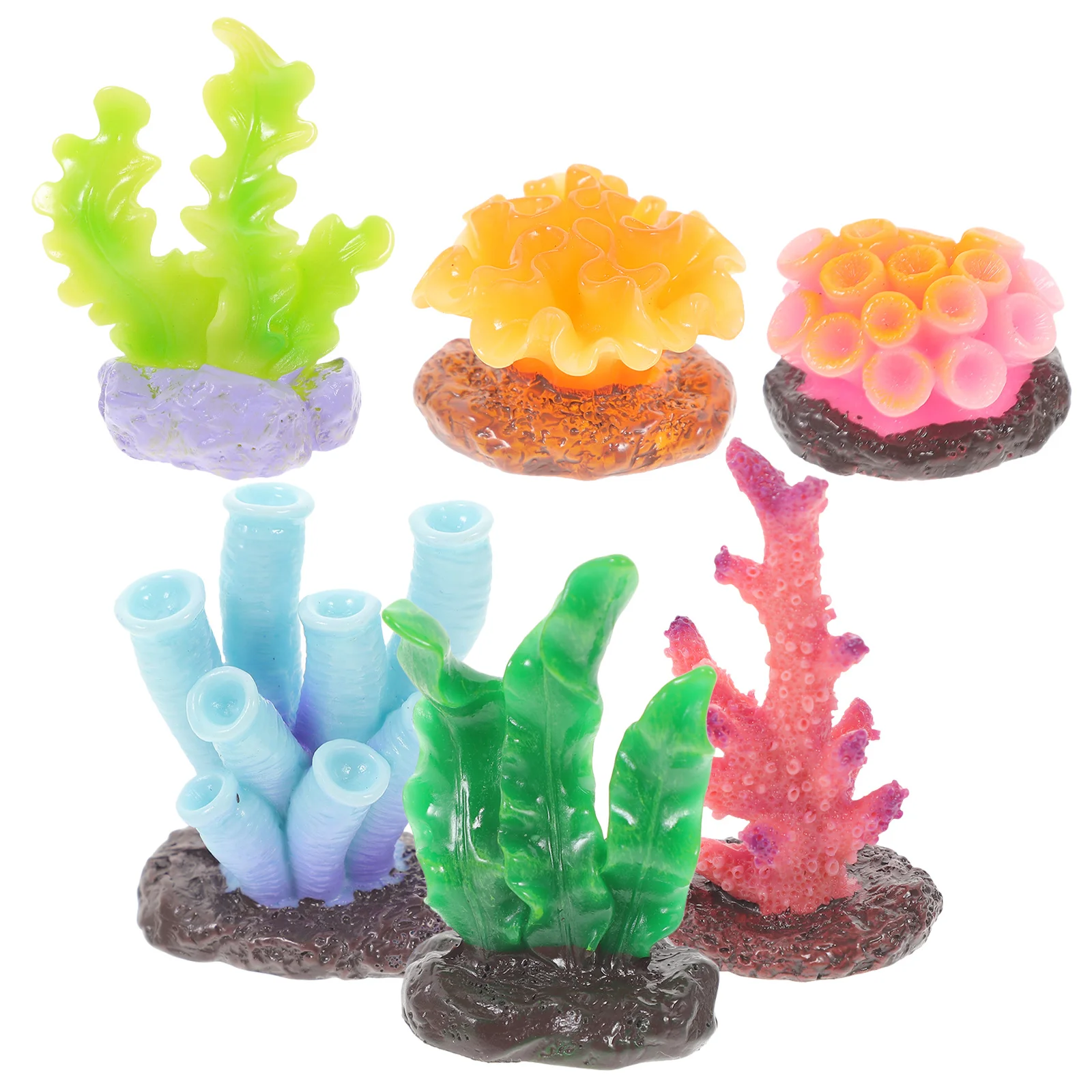 

6Pcs Aquarium Coral Decorations Resin Fake Coral Reef Fish Tank Accessories Large Decor for Freshwater Aquarium Turtle Tank