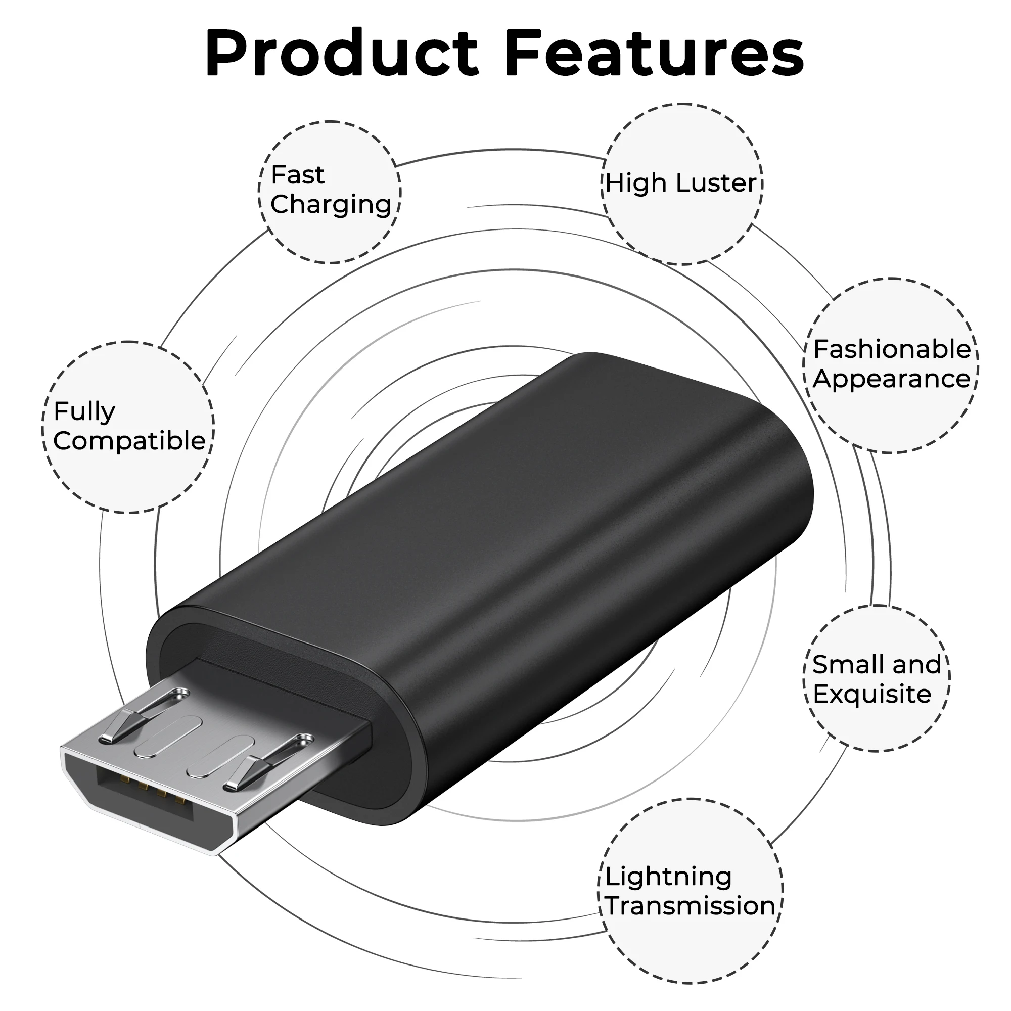 3Pcs/lot Micro USB Female To Type C Male Adapter Converters Micro-B To USB-C Connector Phone Charger Cable Adapter For Samsung
