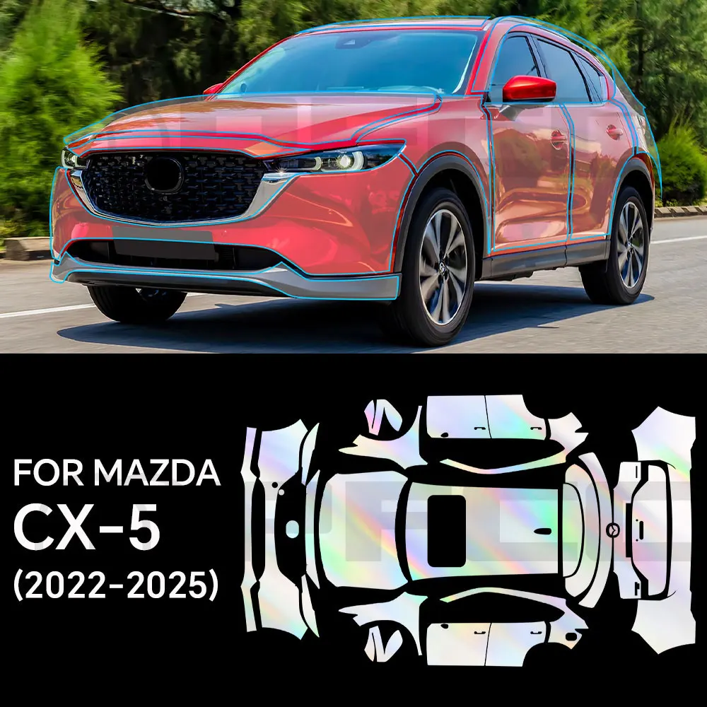 

TPU Protection 8.5Mil Film For Mazda CX-5 2022-2025 Pre-cut Paint Film Clear PPF Kit Anti Scratch Car Accessories Transparent