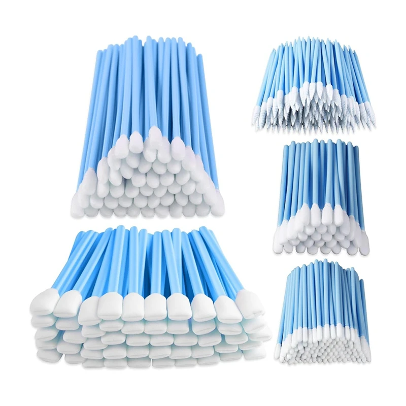 100Pcs Foam Tip Cleaning Swabs - Square Round Cleaning Swabs (5 Types), Lab Swab Stick For Inkjet Printer, Camera