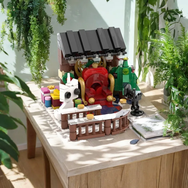 

255PCS Christmas Winter Village Photos with Santa Building Blocks Bricks MOC Snow House Model Assembly Toys Kid Gift