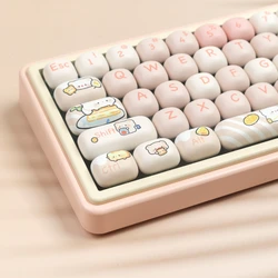 MOG Keycaps Pbt Dye-Sub Big Set Key Caps Bread Bear For Mechanical Keyboard 7u Alice Split Layout Wooting Hi75 Customized