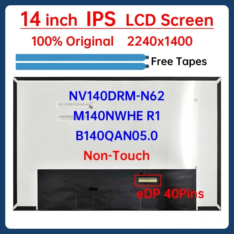 

14" Laptop LCD Screen NV140DRM-N62 B140QAN05.0 M140NWHE R1 For Lenovo ThinkBook 14p G2 ACH G3 ARH Display Matrix Panel Non-Touch