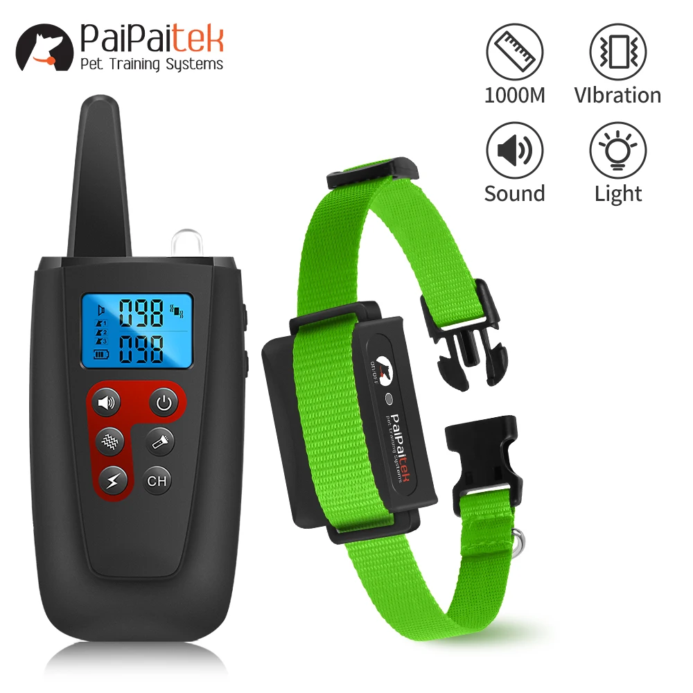 

Ошейник для дрессировки собак без ударов с дистанционным управлением, звуковой сигнал/вибрация/светодиод 3300 футов, ошейник для дрессировки без ударов, безопасный для щенков и всех собак