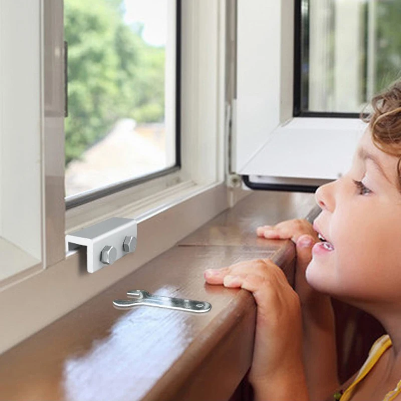 Serrures de sécurité pour fenêtres coulissantes verticales, limiteurs de fenêtre en alliage d'aluminium avec clé, restriction à l'épreuve des enfants