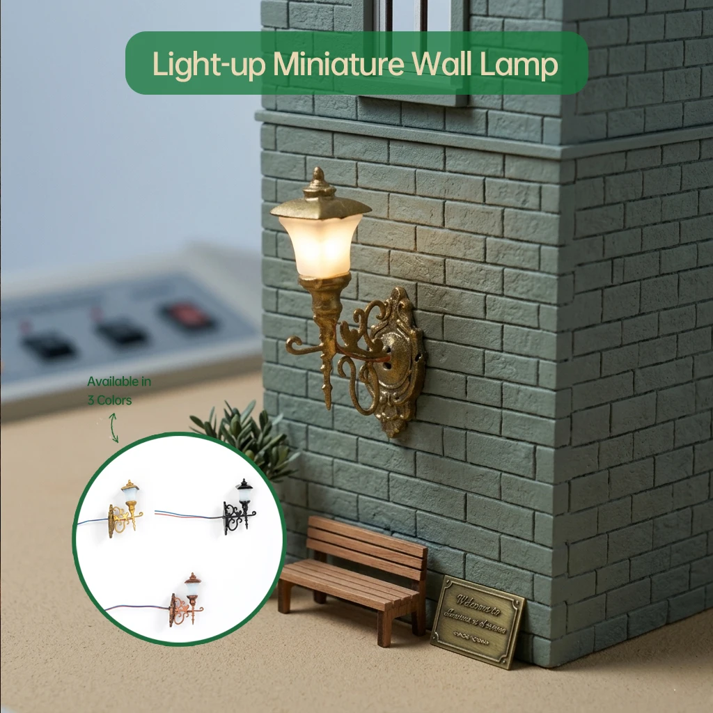 

3Pcs 3V Miniature Wall Light Model LED Lamppost Courtyard Garden Single Head Model For Railway layout Decor Accessories Toys