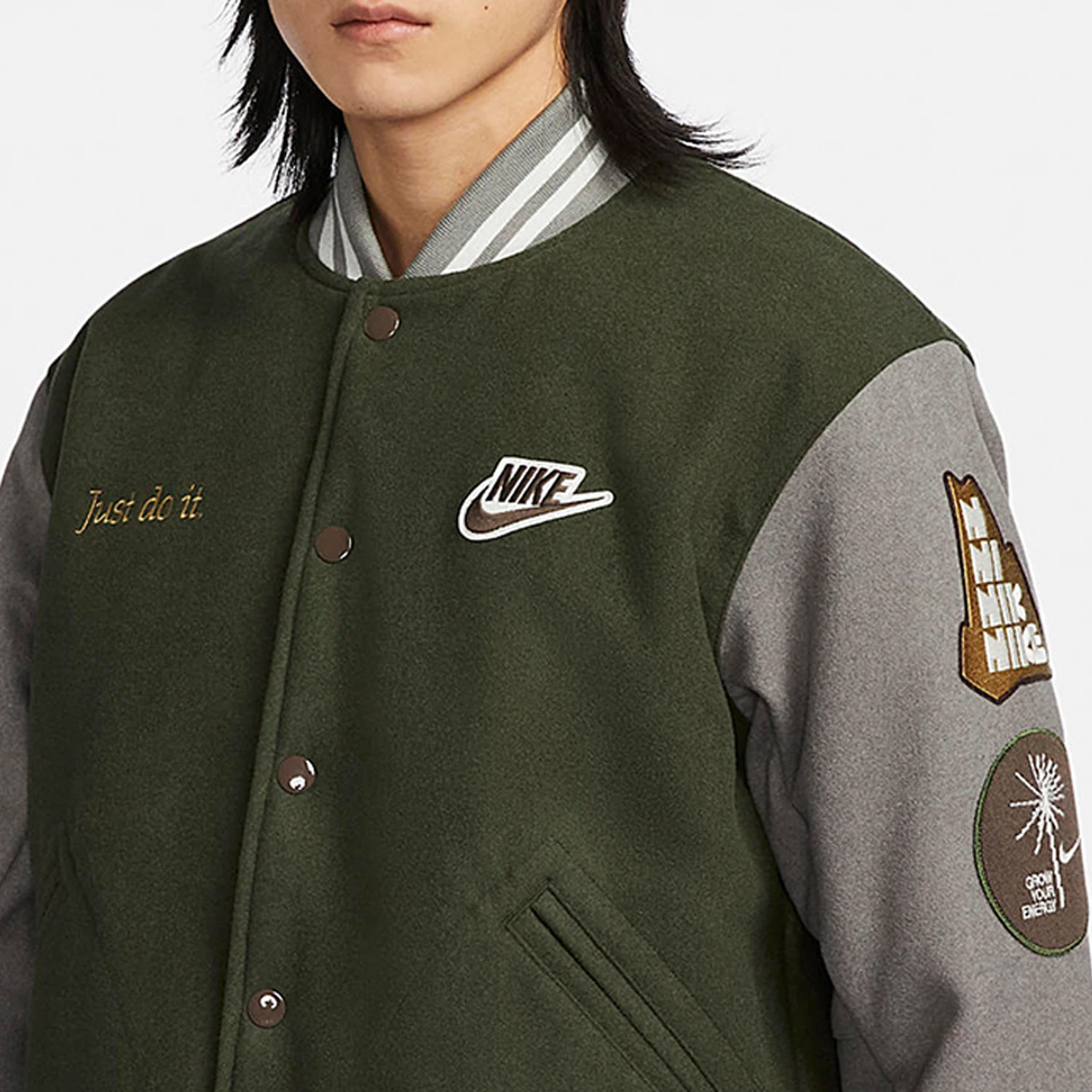 Nike Official Genuine Winter New Men's Patchwork Loose Warm Pattern Jacket FV4026-325