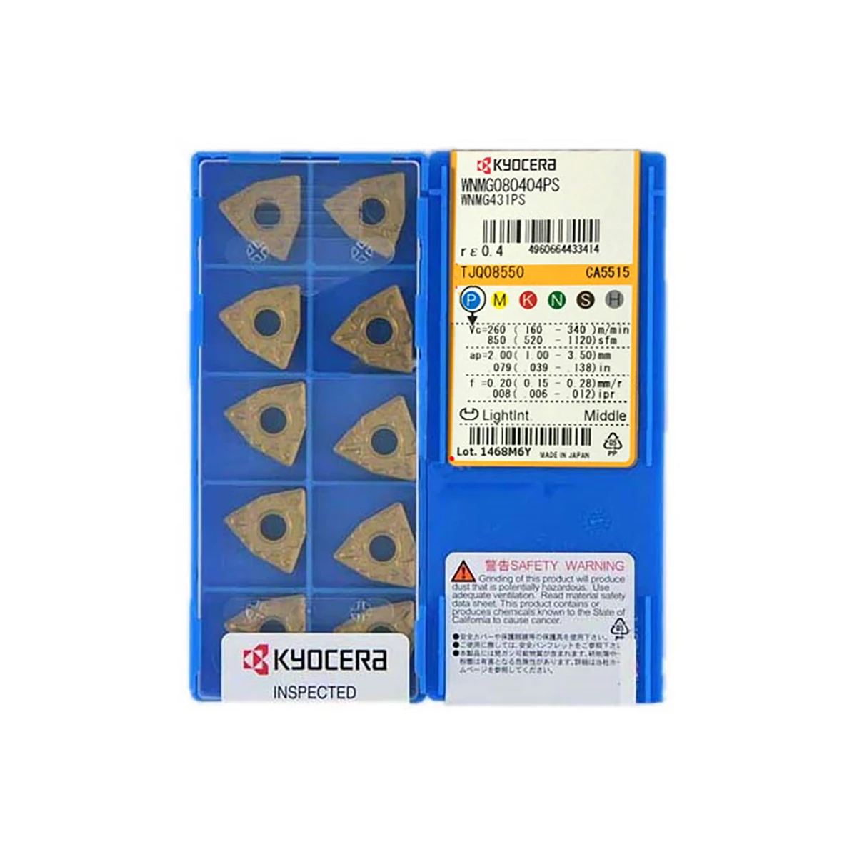 

Kyocera Original WNMG WNMG080408PS WNMG080408HQ WNMG080404PS WNMG080404HQ CA5515 Токарные пластины