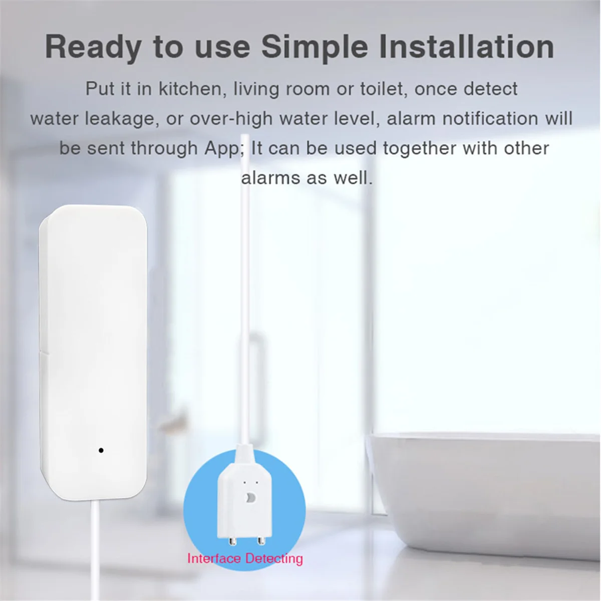 Tuya WiFi Leakage Alarm Water Leak Sensor Detector Flood Level Alarm Water Leakage Detector for Home Kitchen Bathroom