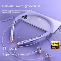 Sports Wireless Bluetooth Earphone Large Power Advanced Headset Hanging Neck Type for Vivo Huawei Oppo Apple with Tf Card