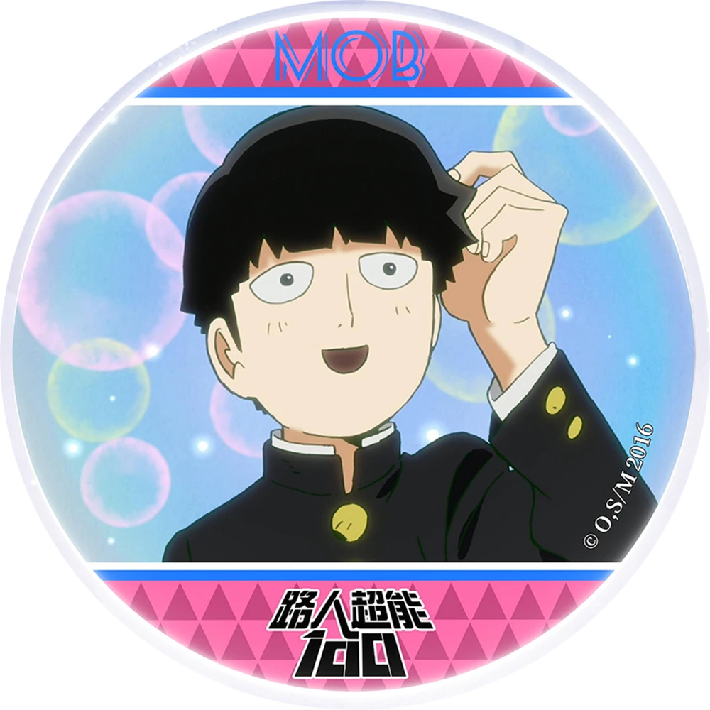 58mm Anime Mob Psycho 100 Onigawara Tenga Hanazawa Teruki Fossetta COSTUME Cosplay Distintivo Pin SPTE Spilla in banda stagnata Prop Gilf ﻿