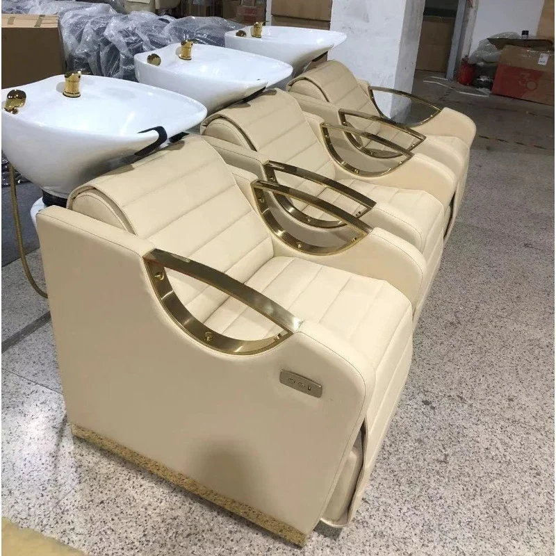 

Modern Shampoo Station Barber Shop Beauty Salon Equipment Electric Shampoo Chair With Ceramic Shampoo Bowl