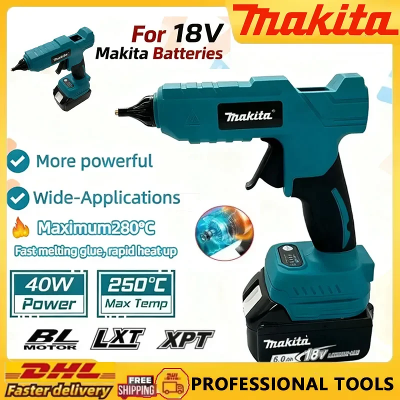 

Пистолет Makita, клей для украшения упаковки, электрический термоклеевой пистолет, 18 В, литий-ионный аккумулятор, сделай сам, термоплавкий пистолет