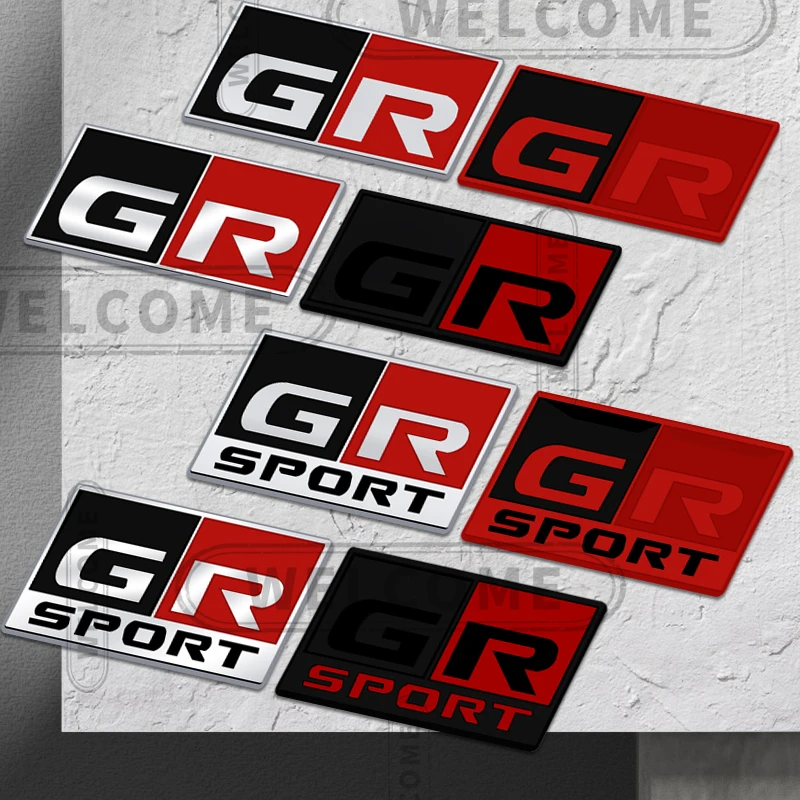3D Metal GR Sport Logo Car Letter Emblem Grille Badge Sticker Trunk Decals For Toyota Corolla Yaris RAV4 CHR Styling Accessories