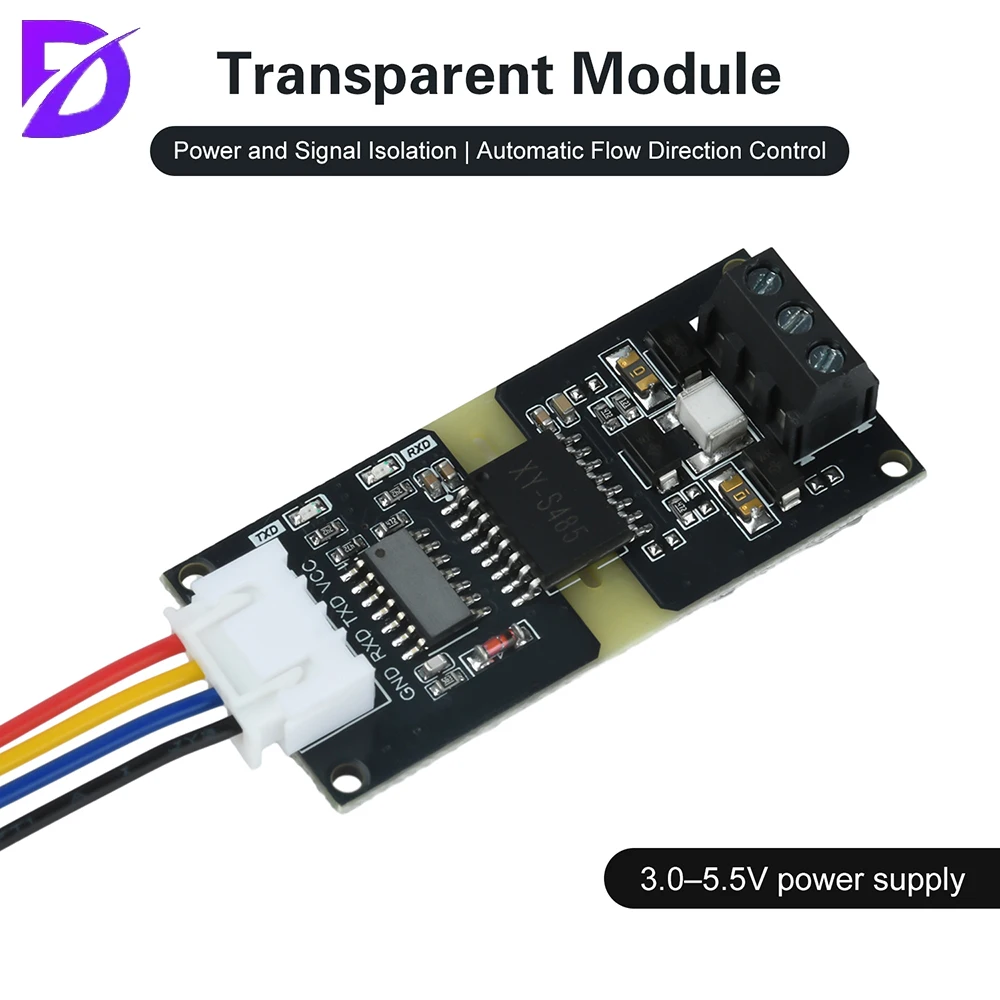 Módulo de nivel TTL a RS485 aislado DC 3-5V Conversión de señal RS485 a TTL con control de dirección de flujo automático
