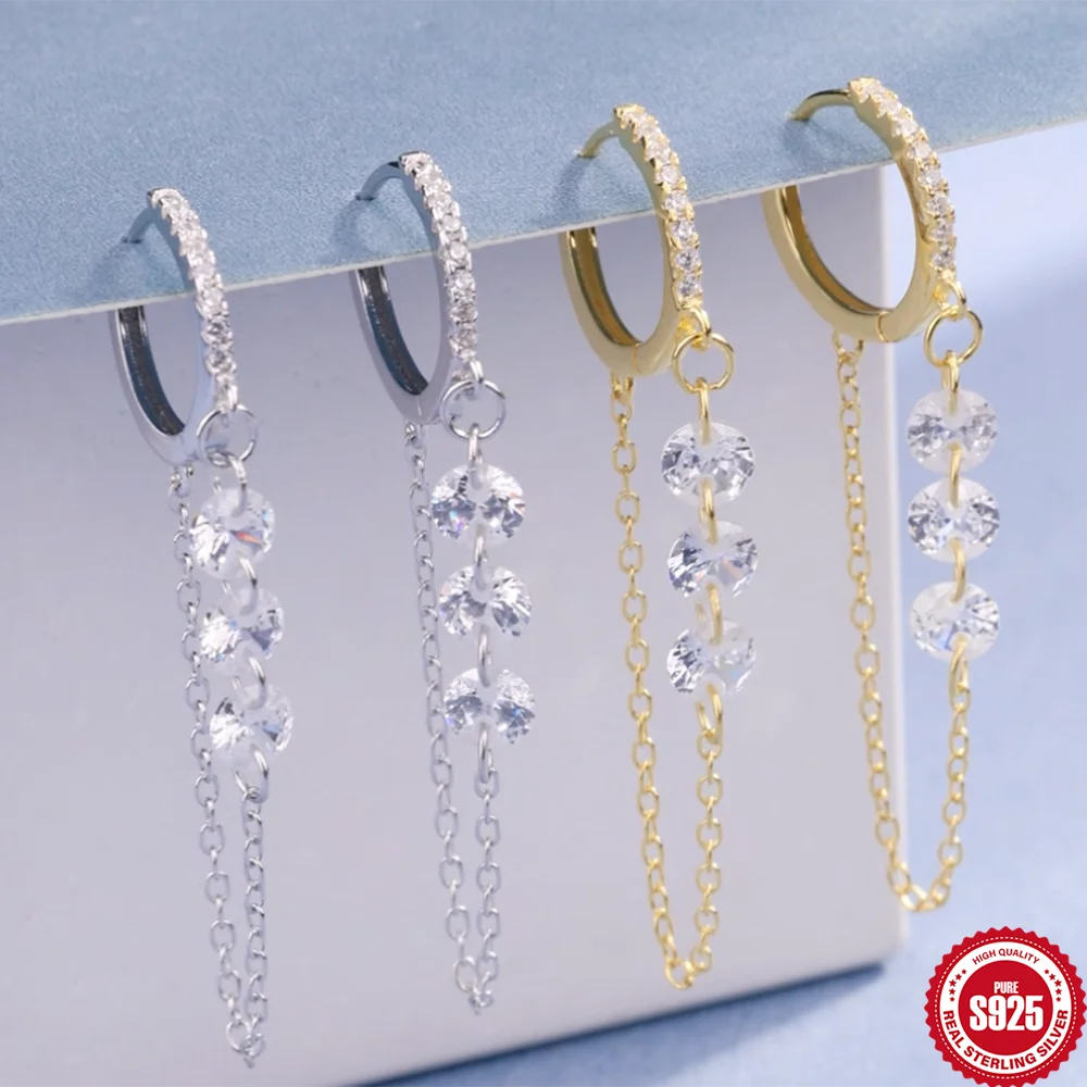 

BOAKO круглые серьги-кольца с кисточками из стерлингового серебра 925 пробы, серьги-кольца премиум-класса для женщин, вечерние роскошные ювелирные изделия, подарки для девочек