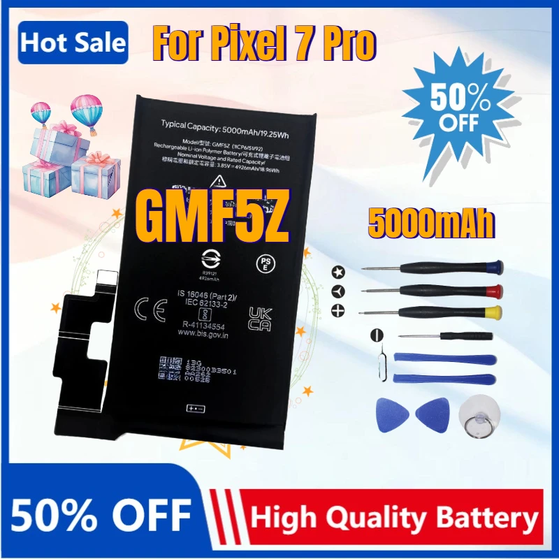

5000mAh GMF5Z New Mobile Phone Battery for Google Pixel 7 Pro Phone Replacement Battery for HTC Pixel 7 Pro Batteries Bateria