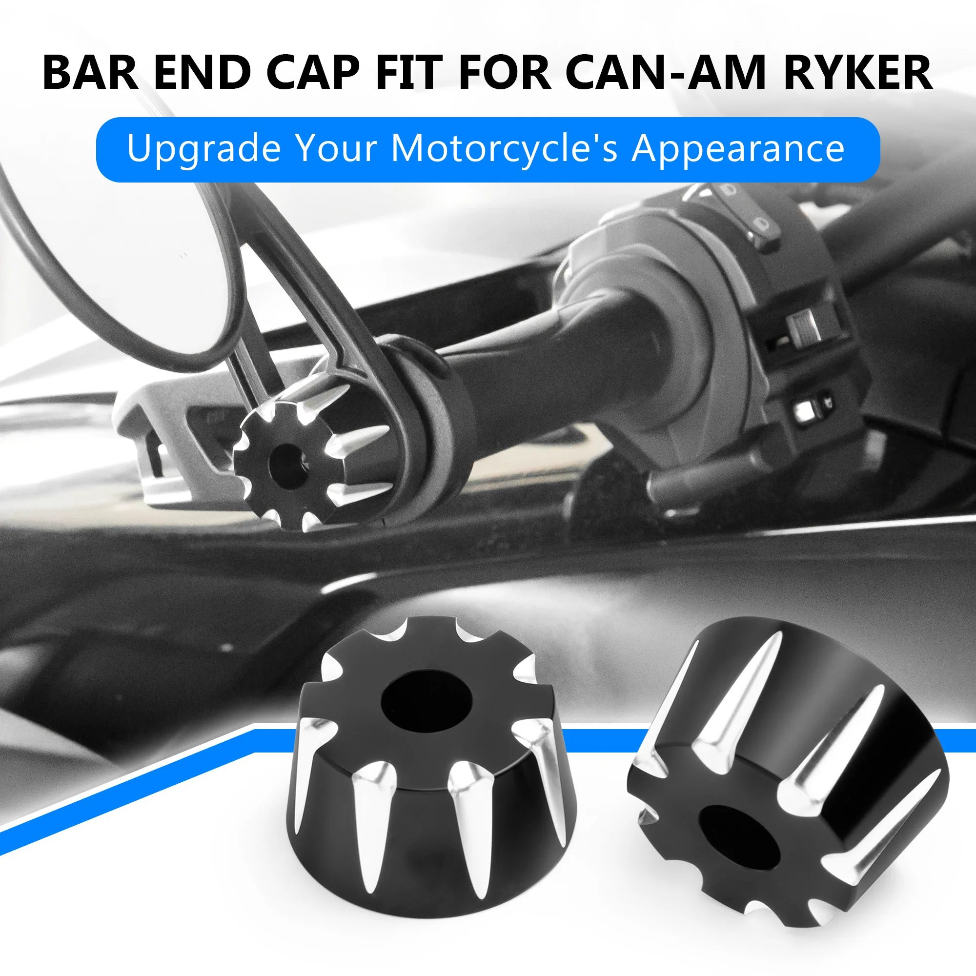 

Motorcycle Decorative Handlebar Grip End Caps for Can Am Ryker 600 900 Rally Edition Sport Ace 2019-2024 Aluminum Accessories